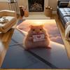 Cute Hamster Holding "I Love You" Sign Patterned carpet, non slip mat suitable for living room and bedroom sofas