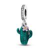 Cactus Pendant White Copper Plated 925 Silver Pendant Beads Diy Bracelet Necklace