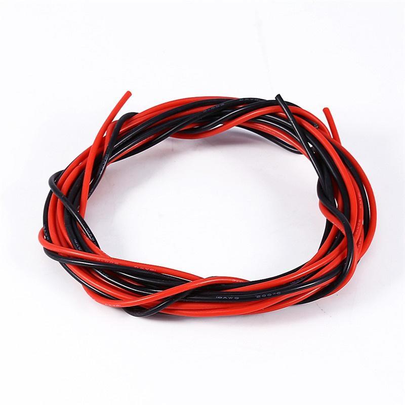 Nya 12/16/18/20AWG 5M gauge flexibel mjuk silikontråd svarta och röda kablar för RC