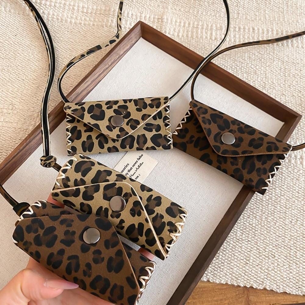 Storage Lipstick Jewelry Leopard Leather Bag Necklace Clavicle Chain Winter Autumn