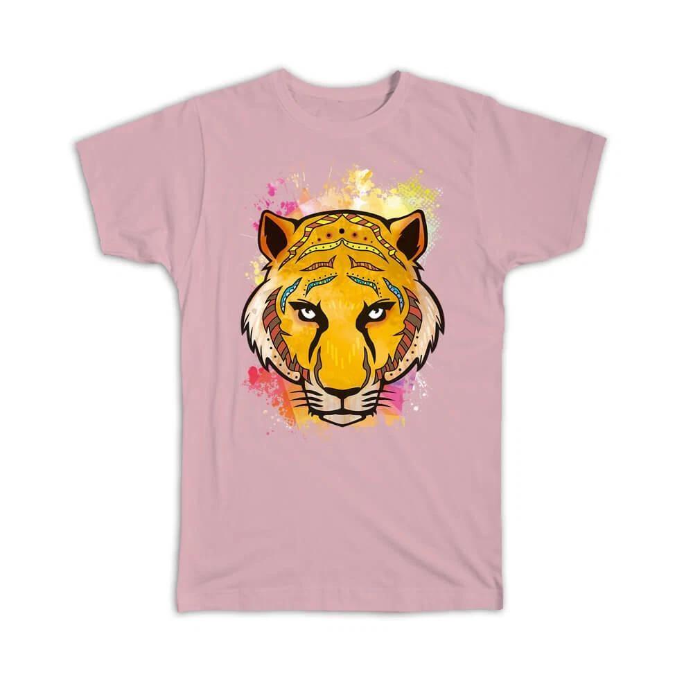 Gift T-Shirt : Tiger Colorful Tribal Wild Animals Wildlife Fauna Safari Species 4XL