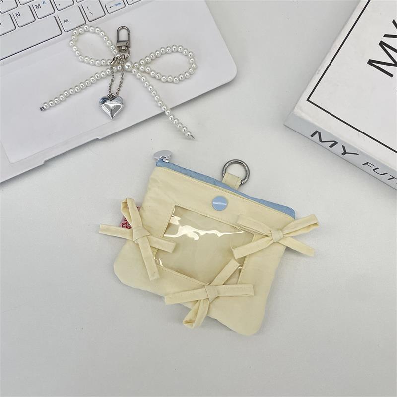 

Cute Bow Card Holder Coin Purse Storage Bag Photocard Holder Idol Photo Display Storage Protect Cover Keyring Pendant Bag Charms