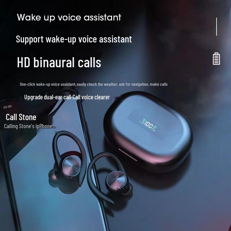 Ear-hook Type-C Wireless Bluetooth Earphones with High-Fidelity, Long Battery Life, and Compact Design for Running