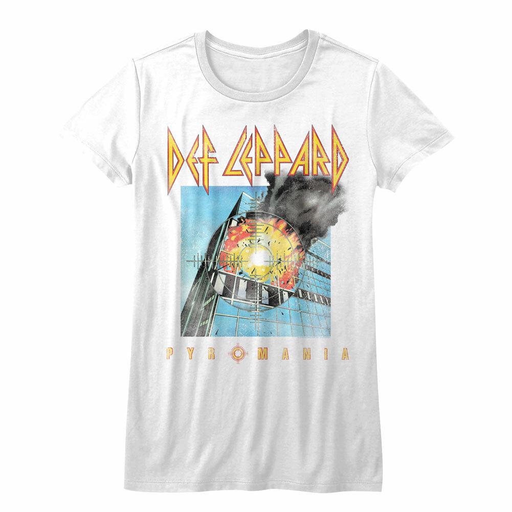 Def Leppard Faded Pyromania White Junior Women s T-Shirt Mens Womens Tees Top 2XL