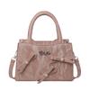 Bow fashion gentle texture handbag 2025 spring new versatile shoulder messenger bag small square bag