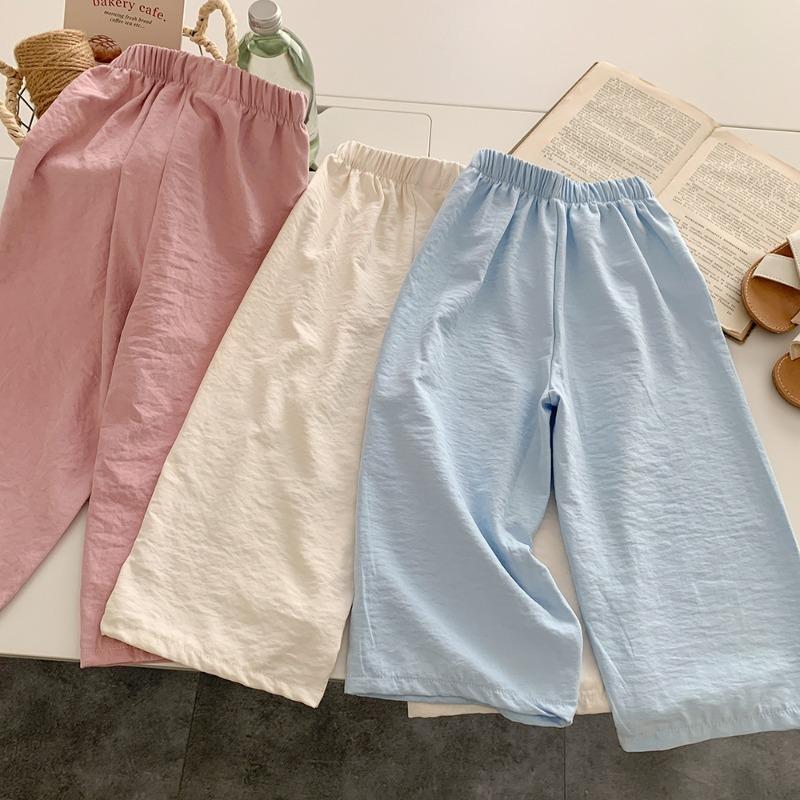 Casual Teen Girl Clothes Kids Girls Pants Solid Color Trousers Children's Pants Cute Elegant Girl Wear