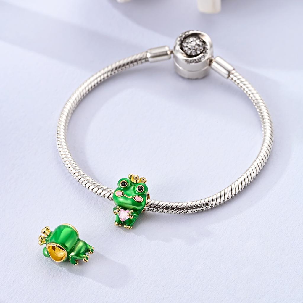copper Adorably Cute Kawaii Frog Charm Pendant Compatible With Authentic Charm Bracelets Women Do It Yourself Jewellery Gift