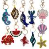 Beaded Patch Sequin Rhinestones Crab Starfish Seashell Conch Keychain For Embellishing Bag Charm Decor