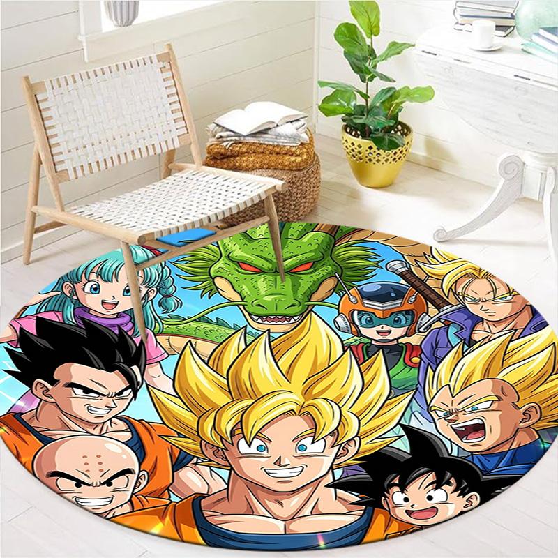 Dragon Ball Heroes Round Area Rug Carpet Rug For Living Room Bedroom Sofa Playroom Decor Nonslip Floor Mat