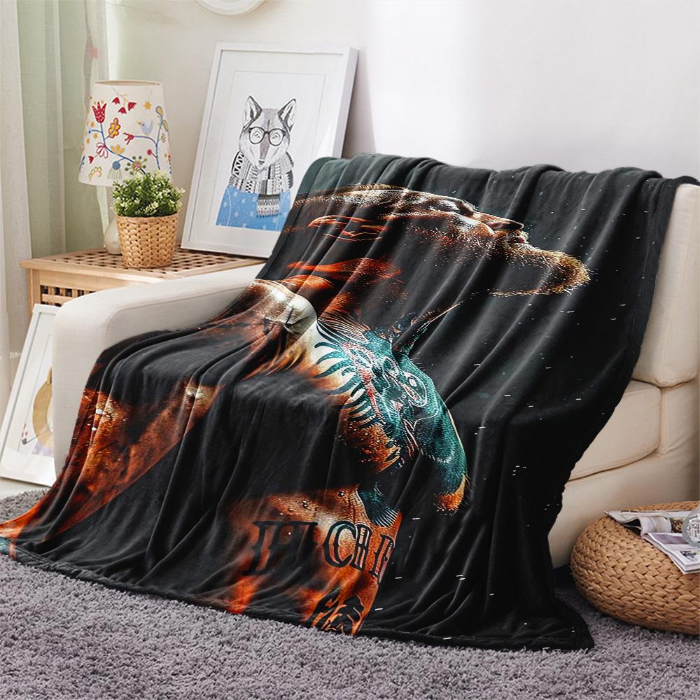 

1 шт. Фланелева ковдра з принтом «Прибулець на Землі», Висока якість, Комфортна для всіх сезонів, Декор для дому, Тепло та затишок, Ідеальний подарунок на Різдво 80cm x 120cm