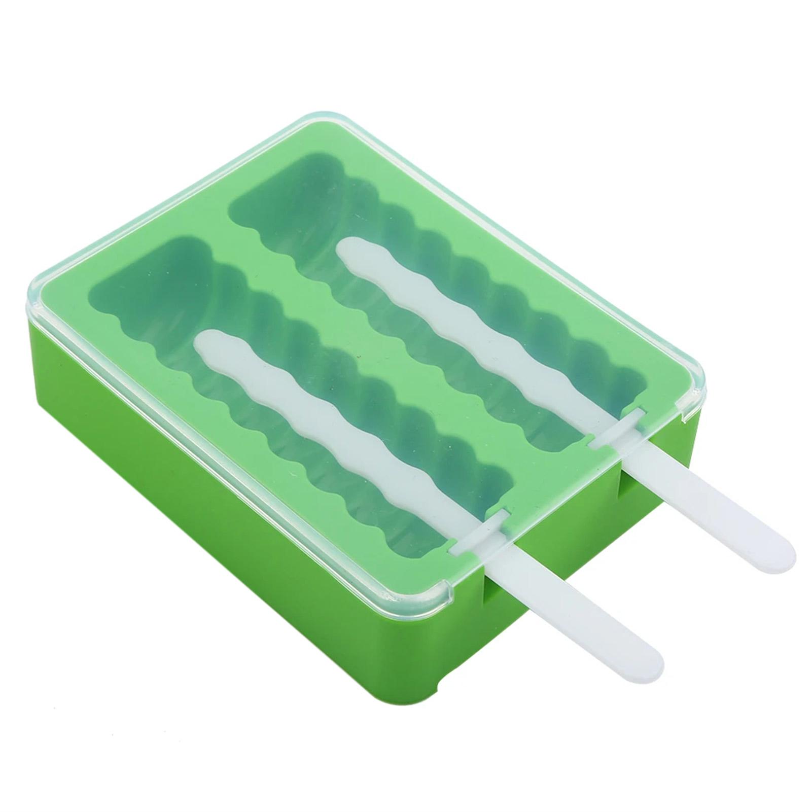 

Силиконовая форма для мороженого, многоразовая, мягкая, для самостоятельного изготовления эскимо, легко извлекаемая, для дома и кухни зелёный