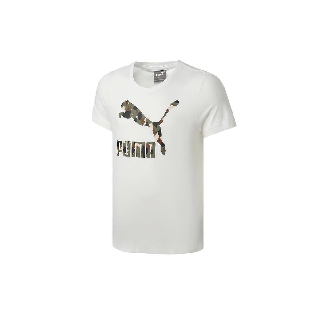 Puma Sport Logo Casual Breathable Short Sleeve T-Shirt Men Tops White 588012-02
