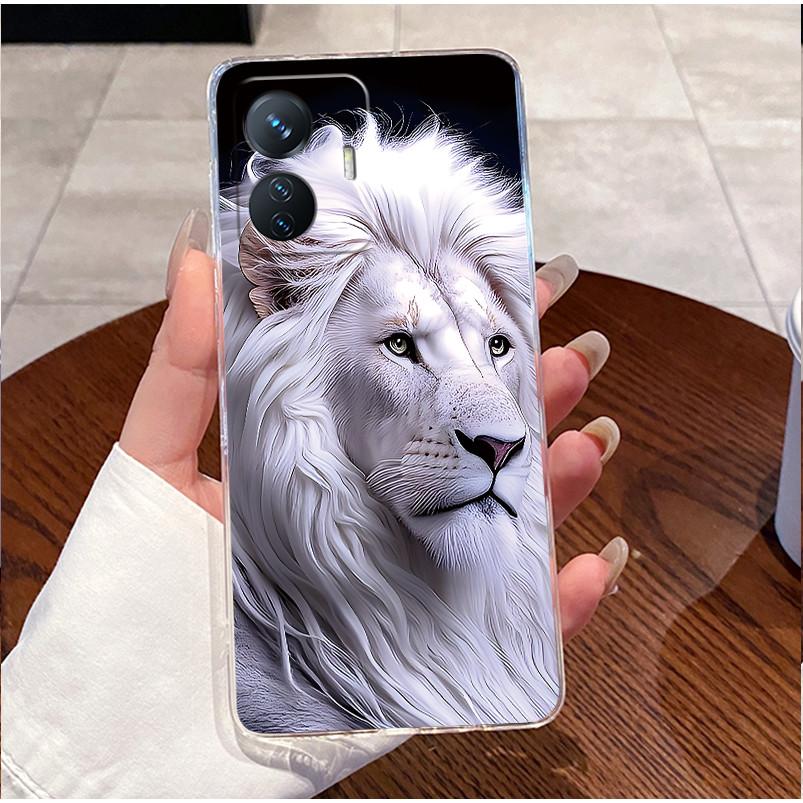 Bumper Soft Silicone TPU Clear Casing For Vivo Y55 2022 4G/T1 4G/iQOO Z6 44W Beautiful Palace Painted Shockproof Cover
