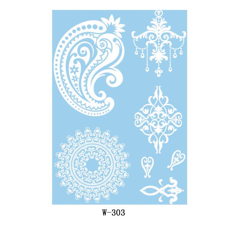 Black And White Lace Tattoo Sticker Wedding Bride Waterproof Tattoo Sticker Tattoo
