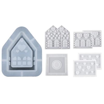 Silicone Mould Candle Holder 3D House Mould Casting Mold Candle Holder Resin Mold for Home Decoration