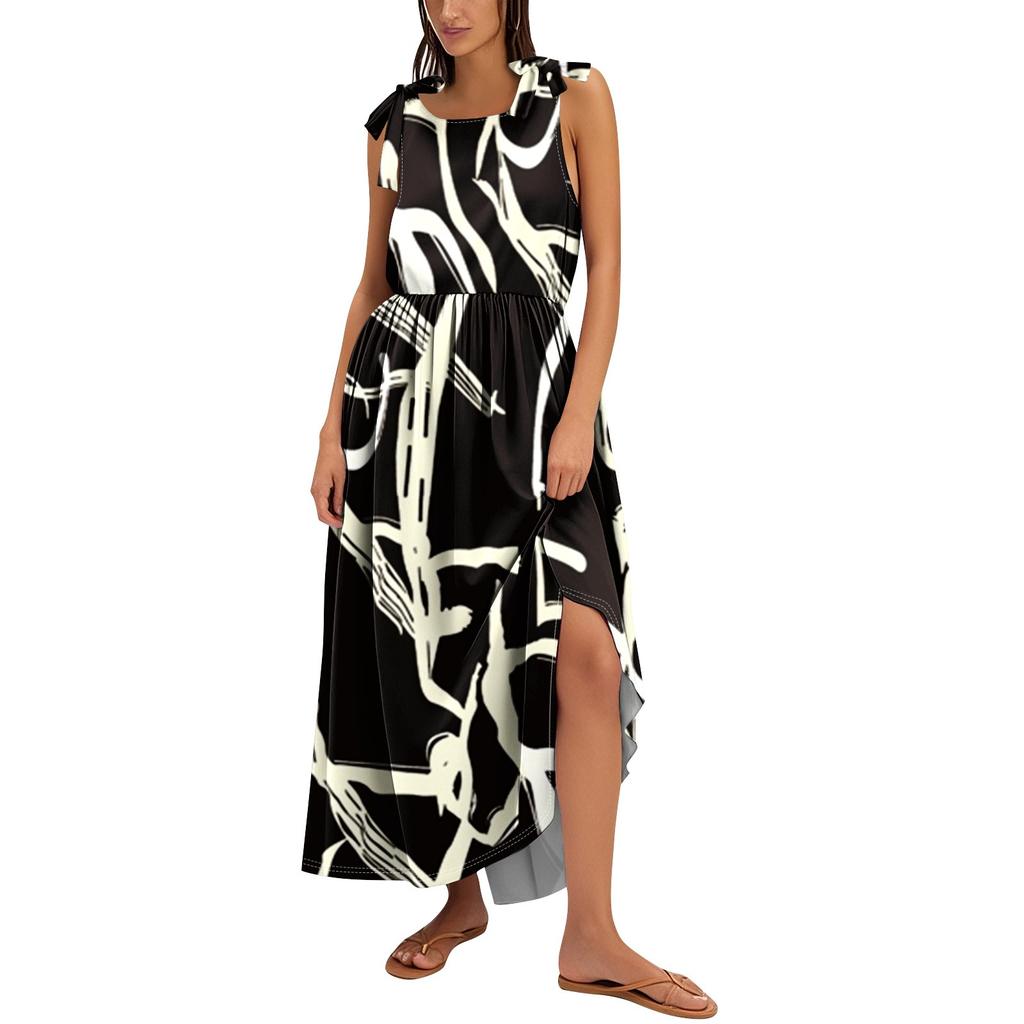 Women's Summer Fashion Tank Dress A-Line Sleeveless Casual Floral/Solid Pocket Dress