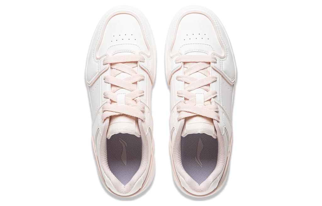 Li Ning Cheese Slip Resistant Abrasion Resistant Low Top Skateboard Shoes Women's White Purple AGCU104-2