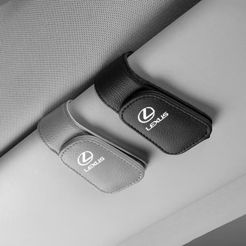 lexus Car Sun Visor Sunglasses Holder PU Leather Glasses Clip For RX330 IS250 Ct200h ES300h RX350 IS300h NX300h GS Auto Interior