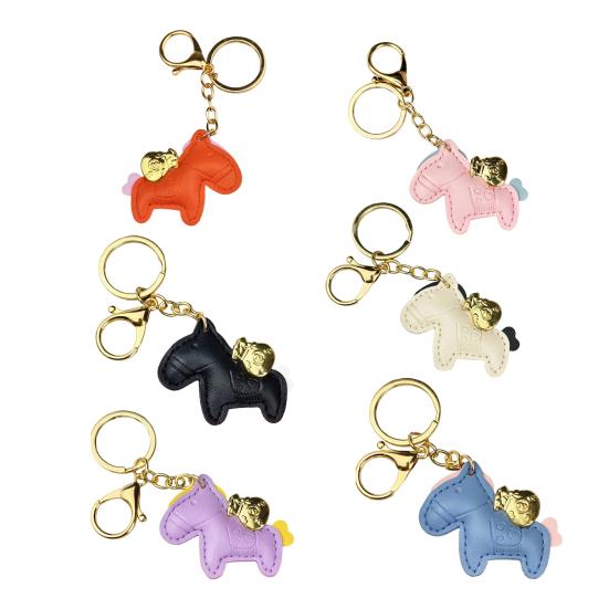 Pferd Taschenanhänger Kompakter Mini Schlüsselanhänger Handgefertigt Kunstleder Pferdeanhänger Handtaschen Geldbörsen Rucksäcke Taschenzubehör