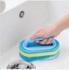 2025 Household Cleaning Brush With Handle Dish Soap Bathroom Kitchen Tub Thicken Scrubbing Sponge Wipe Durable Tools Accessories Home