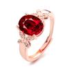 2026 18K Rose Gold-plated Pigeon Blood Ruby Ring Women's Light Luxury Diamond-set Engagement Ring Colored Open Index Finger Ring