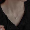 925 Sterling Silver Pearl Necklace Simple Style Charm Geometric Shape Pendant Choker Birthday Gift for Women Exquisite Jewelry