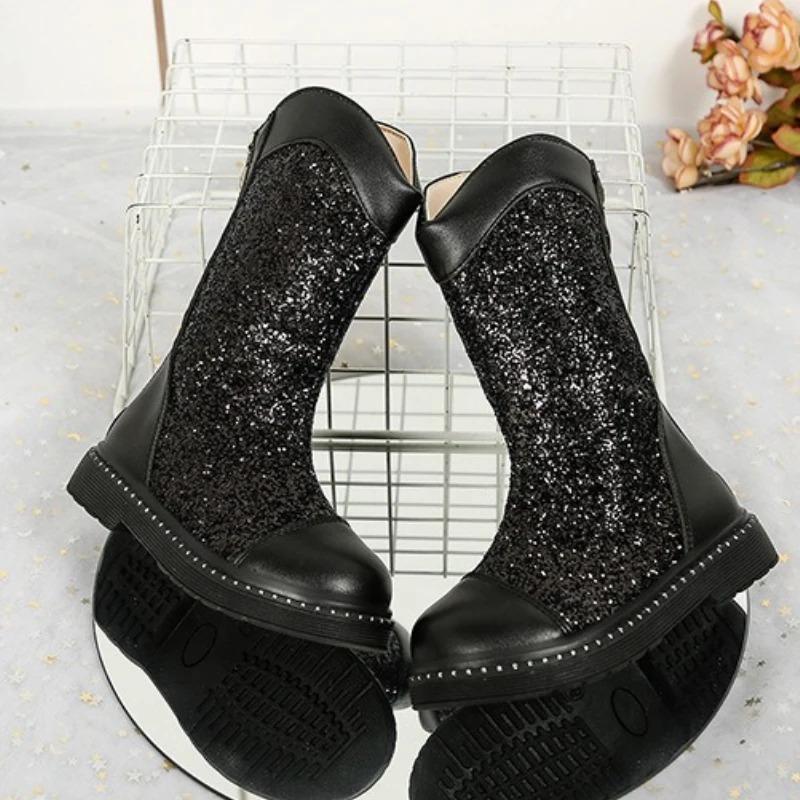 Botas Fashion Girls' Shoes Autumn Kids Sequined Ankle Boots Comfort Non Slip Girls Boots Zapatos De Mujer