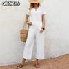 Tute Casual da Donna a Maniche Corte con Scollo a V
