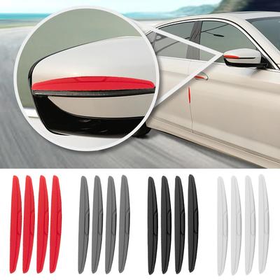 4Pcs Car Door Side Edge Anti-collision Protector Rear View Mirror Strip Bar Stickers Protection Guards Cover Protection