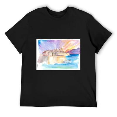 Antibes French Riviera Cityscape In Sunset T-Shirt Summer Top Oversized T Shirt New Gifts and T-shirts Clothes Men's T-shirts