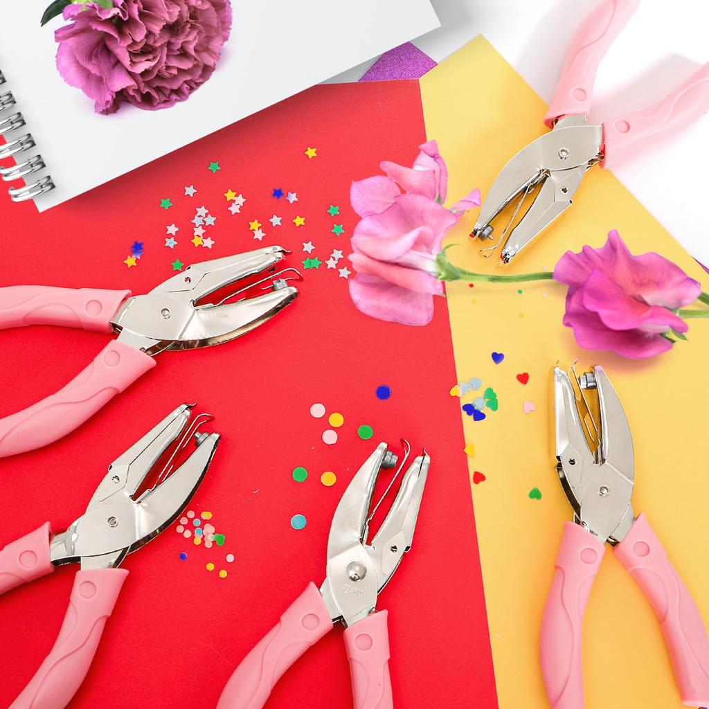 Söt enkelhålslagare Scrapbooking Pappershålslagare Kawaii Stjärna Hjärta Cirkel Hålslagare Diy Hantverk Formskärare Perforator