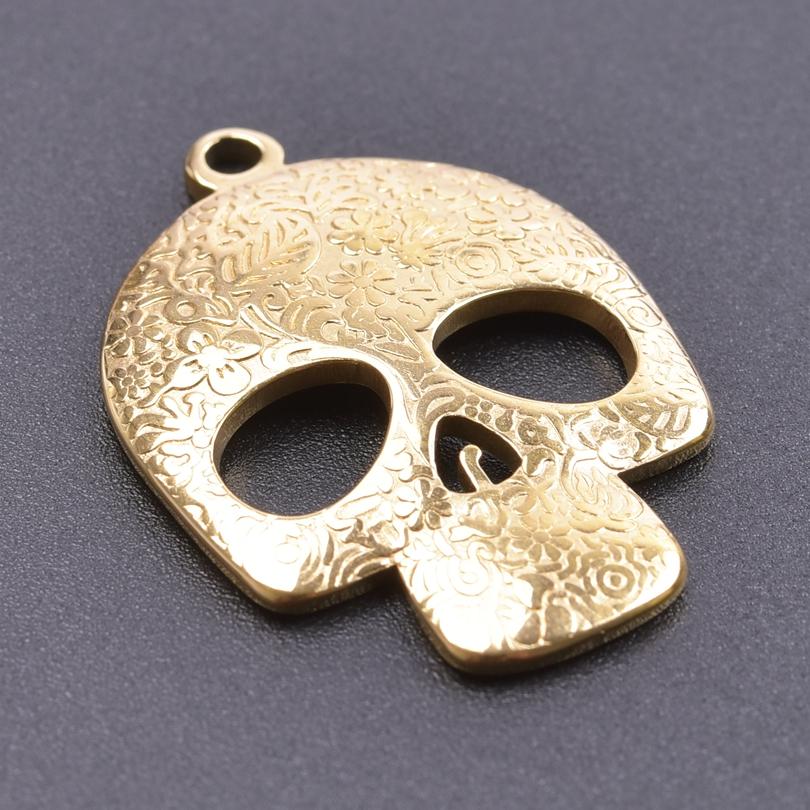5pcs/Lot Gold Color Animal Butterfly Charm Ojo Turco Stainless Steel Charms For Jewelry Making Supplies Skull Head Star Moon Eye