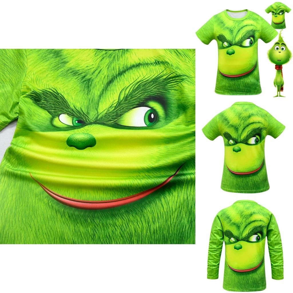 Festive Grinch Long Sleeve T-shirt For Kids Ideal For How The Grinch Stole Christmas Celebrations