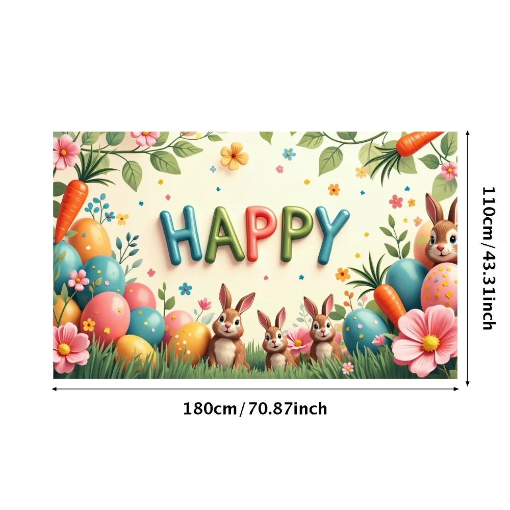 Easter Bunny Decoration Background Easter Eggs Banner Photography Props Outdoor Garden Decors Easter Party Home Supplies 2025