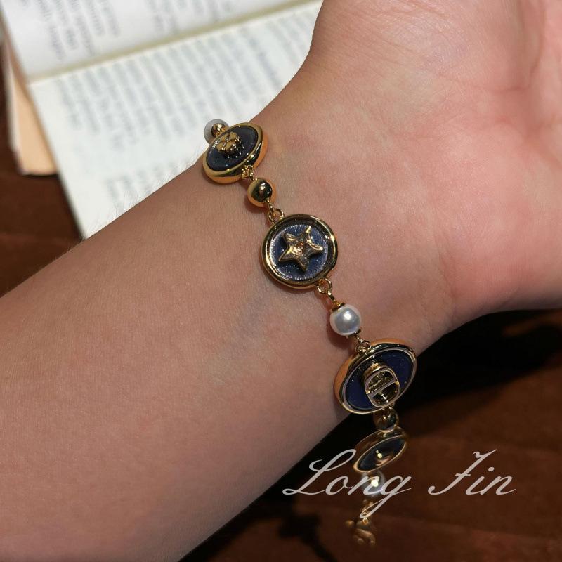 Vintage Meer Muster Stein Anhänger Halskette Set Damen Nische Leichter Luxus Premium Blau Schlüsselbeinkette Ring Ohrstecker