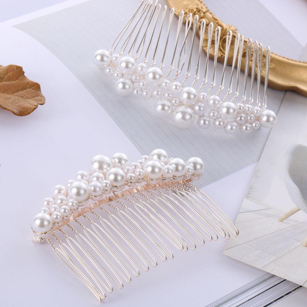 1 PC Prom Haircomb Jewelry Hair Ornaments Hairwear Bride Barrette Bridal Headpiece Pearl Hairpin