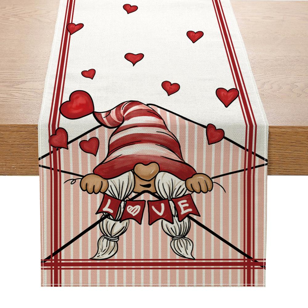 Table Flag Valentine's Day Love Home Decoration Table Cloth Tablecloth Linen Print