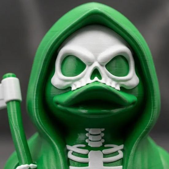 Scythe Skeleton Duck Figurine Resin Gothic Duck Ornament Skeleton Duck Collectible Statue for Halloween Decor Home Office Desk