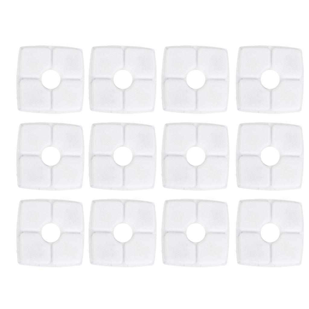 12Pcs Cat Water Fountain Filters Activated Carbon Cat Fountain Filter Replacement for Square Cat Water Fountain Inside