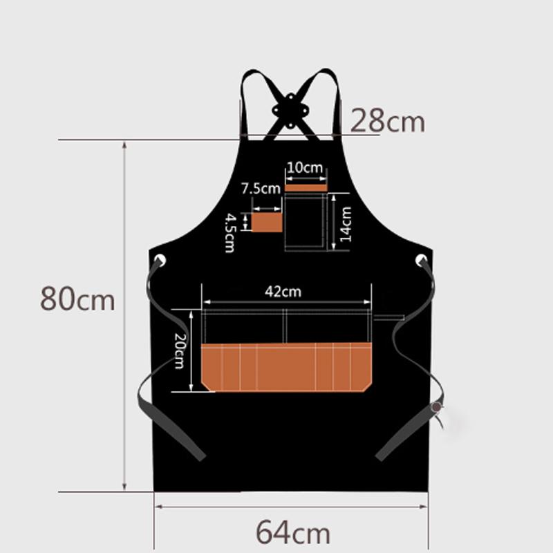 Waterproof Canvas Multi Pocket Barber Apron Men's and Women's Painting Work Clothes Anti Fouling Apron for Coffee