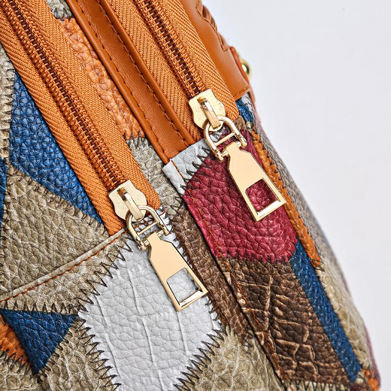 Farbblock-Brusttasche Damen-Umhängetasche Nähte Umhängetasche Handytasche Tasche mit mehreren Taschen