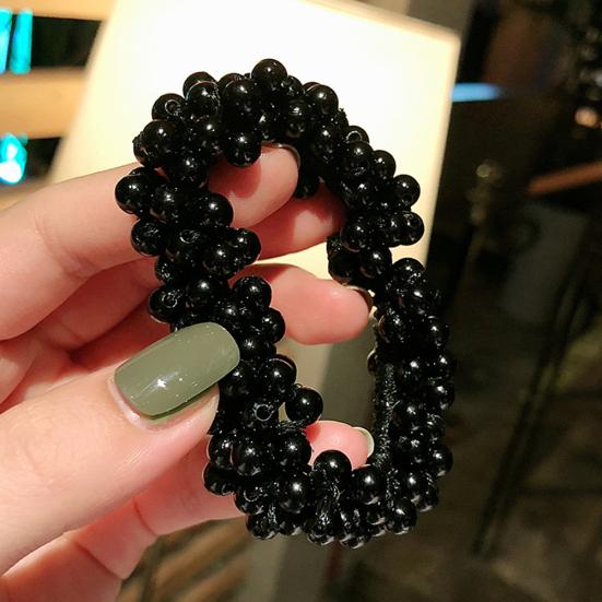 Fashion Women Girls Faux Pearl Ponytail Holder Hair Tie Ring Rope Accessory