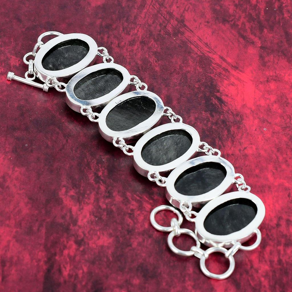 Golden Sheen Obsidian Gemstone Bracelet, 925 Solid Sterling Silver Bracelet, Handmade Adjustable Chain Bracelet, Obsidian Jewelry Gift For Her