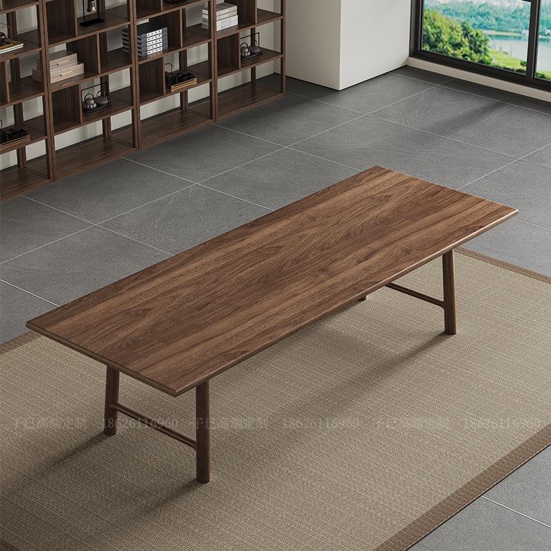 Zen Black Walnut Tea Table: Versatile Solid Wood Desk for Tea Making, Dining, and More