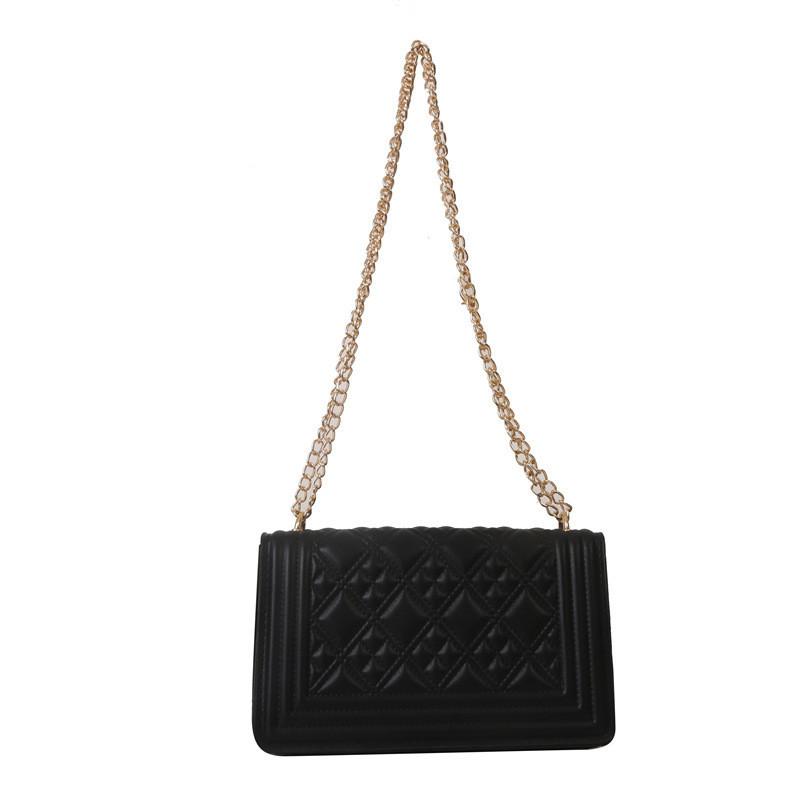 Trendy Chic Pu Leather Quilted Chain Shoulder Bag For Women 2023 Winter Fashion Small Square Bag