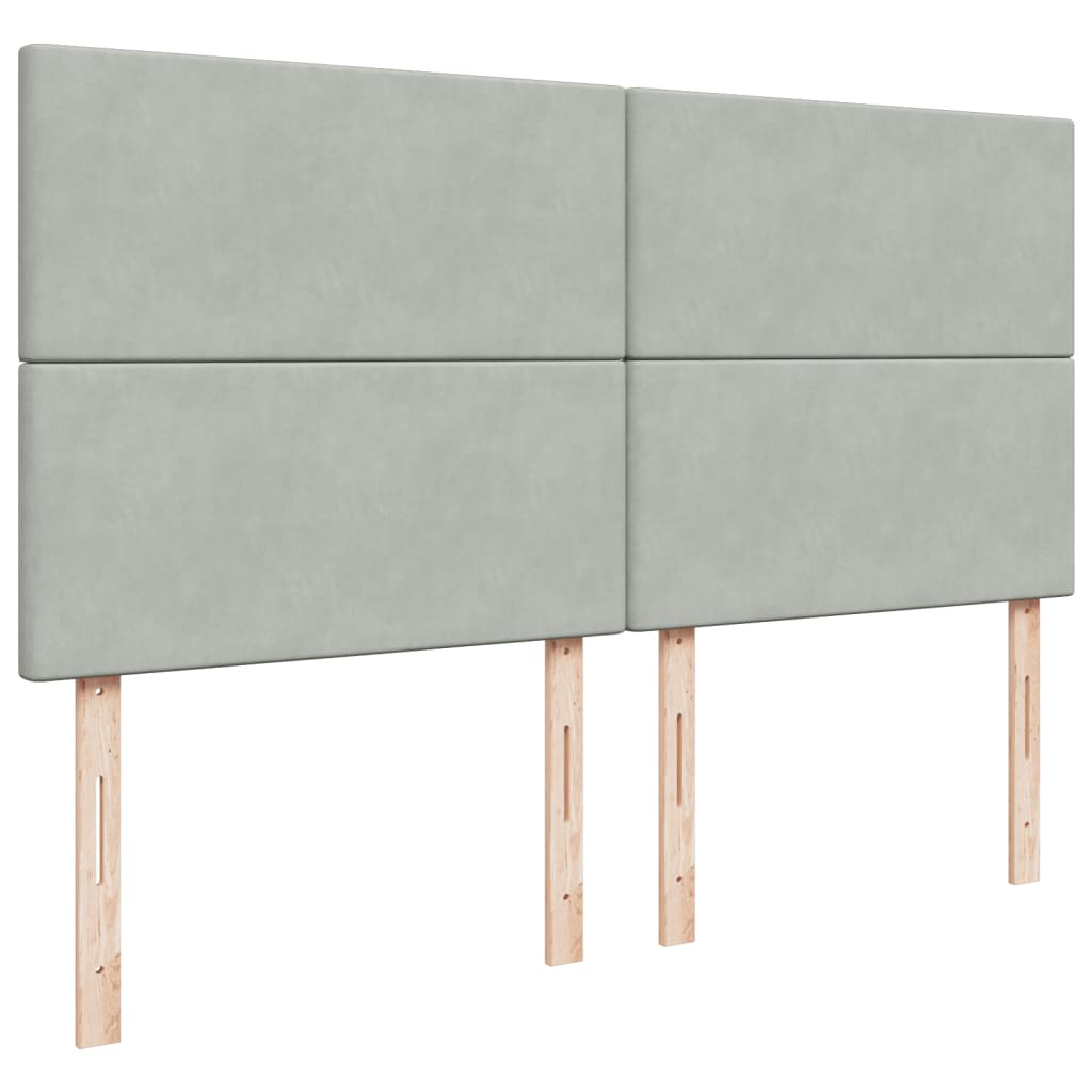 Box Spring Bed with Mattress Light Gray 180 x 200 cm Velvet