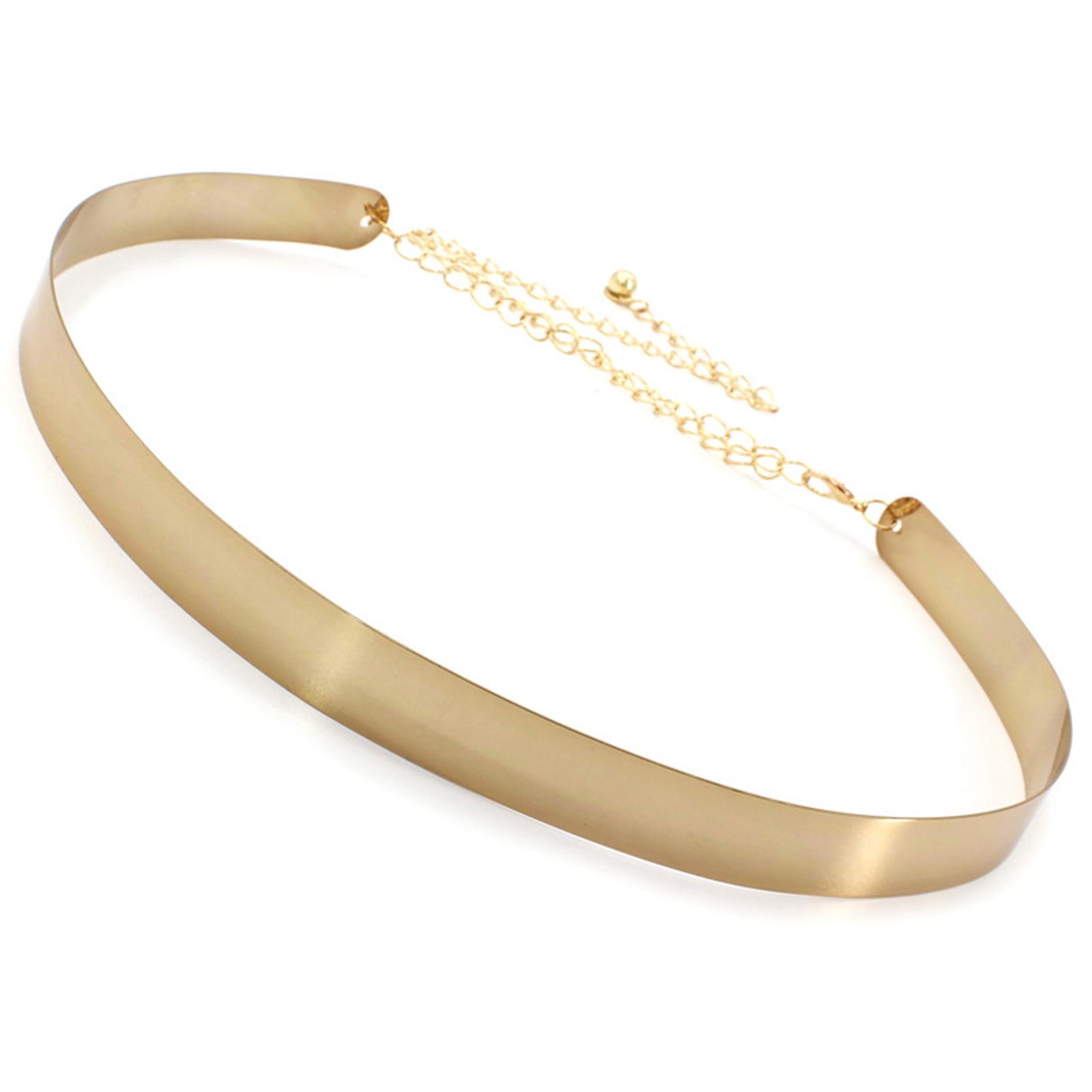 

Shiny Polished Belt Metal Mirror Waist Belt Adjustable Dress Belt Women Metal Cinch Belt Gold Waistband Metallic Belt 1