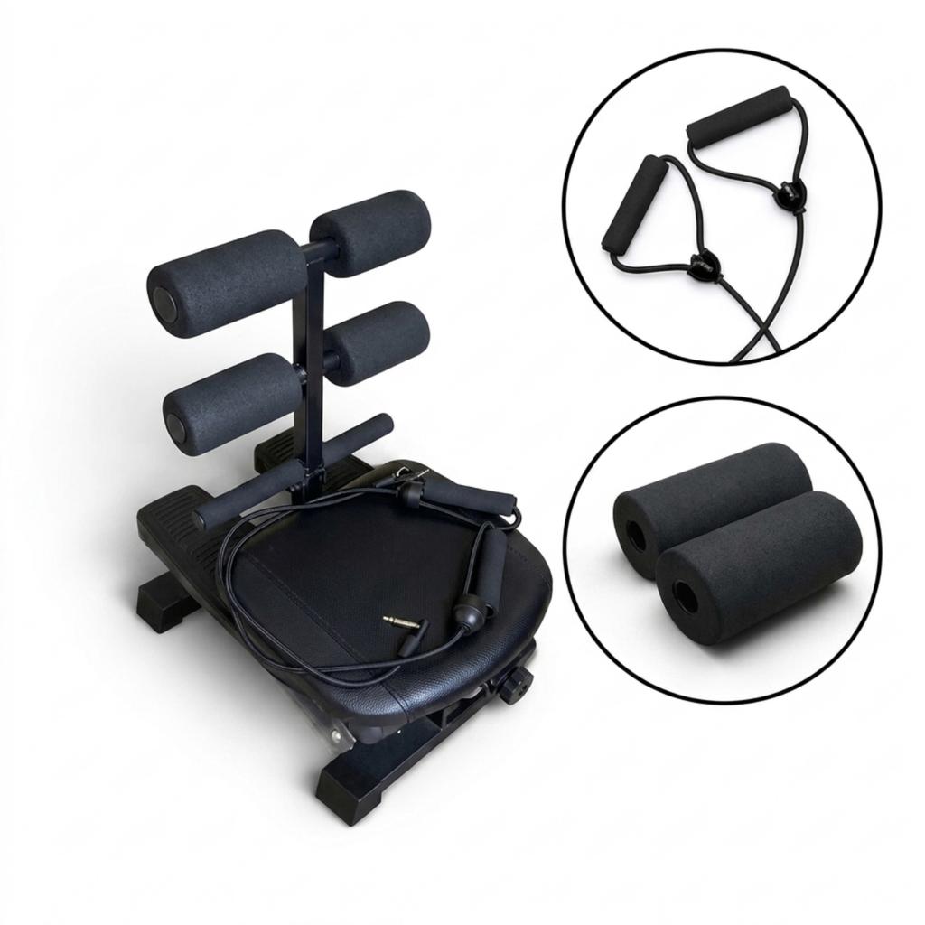 Stepper Multifunctional Trainer Chair Crunches Resistance Bands Adjustment Foldable Flexara