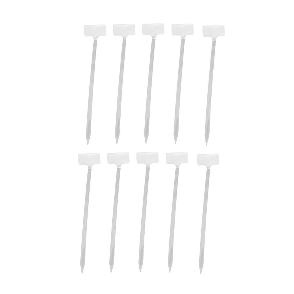 10pcs Plant Labels 304 Stainless Steel Water Proof Reusable Plant Nursery Tags with Pen for Vegetables Flower