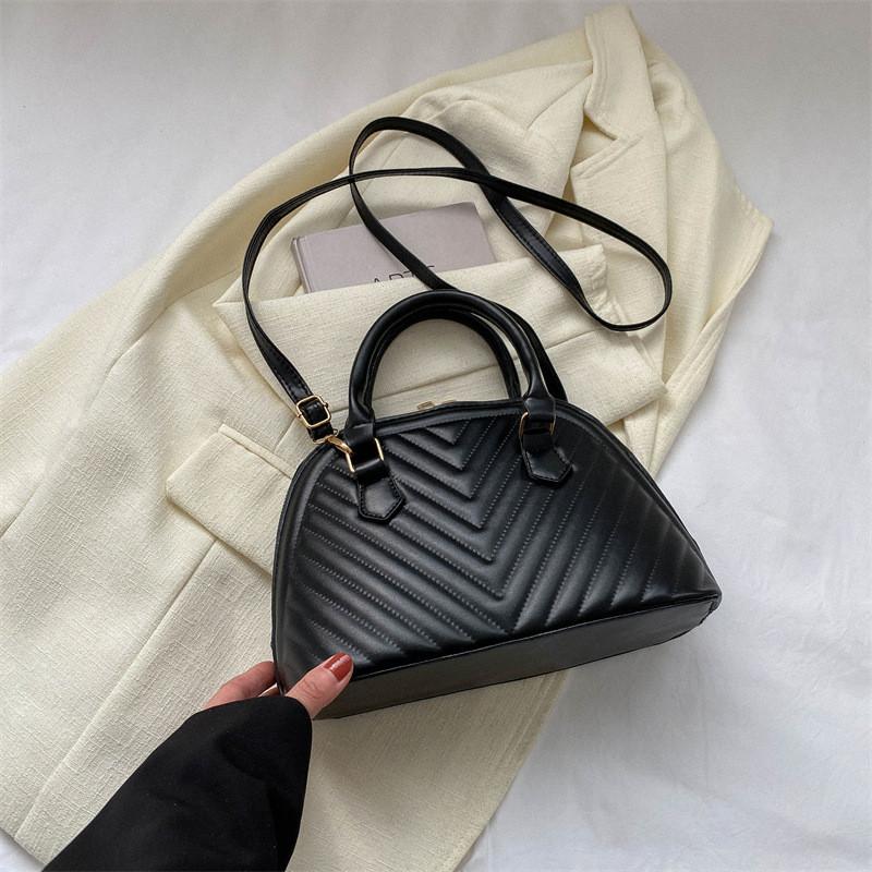 Trendy Fashionable Shell Bag For Women In Black White Green Khaki And Rose Red